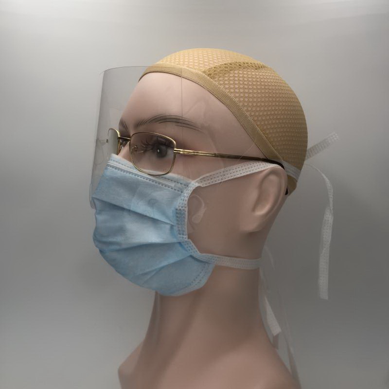 Disposable tie-on protective shield face mask